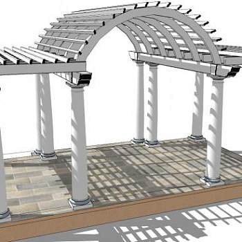 拱形廊架su模型下载_sketchup草图大师SKP模型