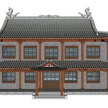 中式古建楼阁sketchup模型下载_sketchup草图大师SKP模型