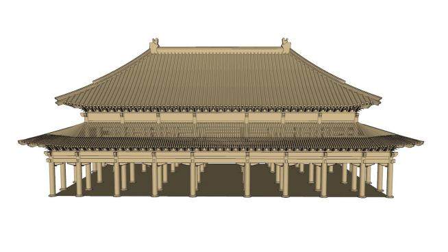中式古建筑桁架SU模型下载_sketchup草图大师SKP模型