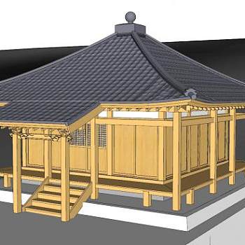 日式古建庙宇sketchup模型下载_sketchup草图大师SKP模型