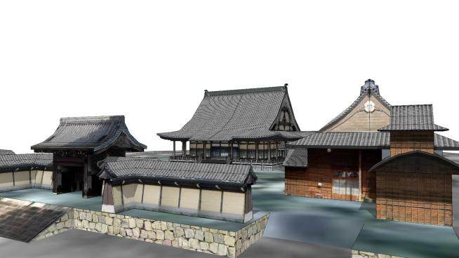 日式古建庭院sketchup模型下载_sketchup草图大师SKP模型