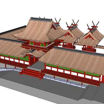 日式古建筑寺庙SU模型下载_sketchup草图大师SKP模型