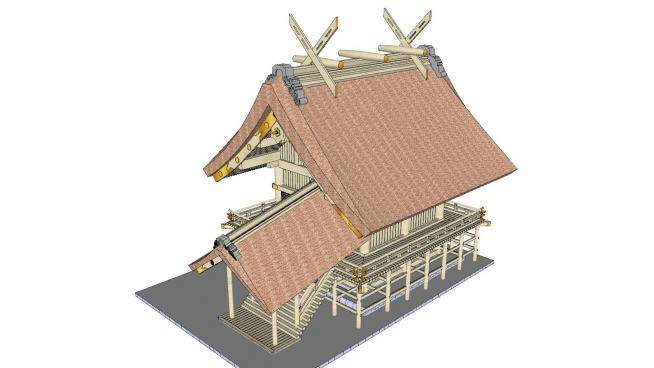 日式建筑房子SU模型下载_sketchup草图大师SKP模型