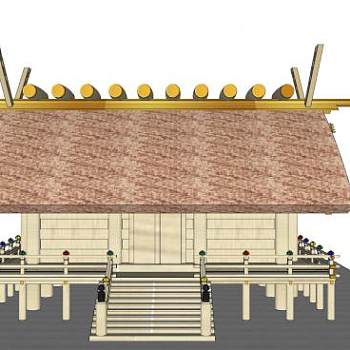 日式古建高架民房sketchup模型下载_sketchup草图大师SKP模型