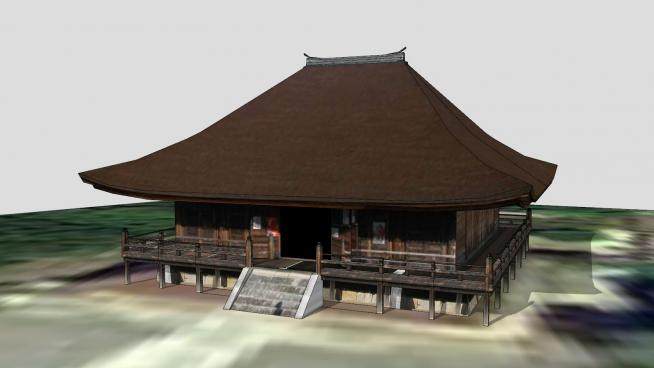 日式古建房屋设计SU模型下载_sketchup草图大师SKP模型