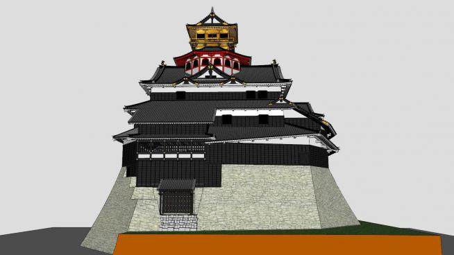 日本建筑城堡SU模型下载_sketchup草图大师SKP模型