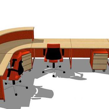 办公室前台su模型下载_sketchup草图大师SKP模型