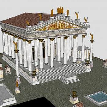朱庇特神庙建筑SU模型下载_sketchup草图大师SKP模型