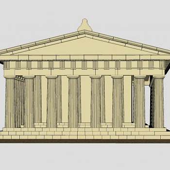 帕特农神庙古建SU模型下载_sketchup草图大师SKP模型