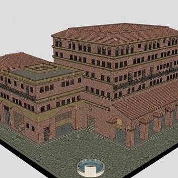 欧式古典古建筑SU模型下载_sketchup草图大师SKP模型