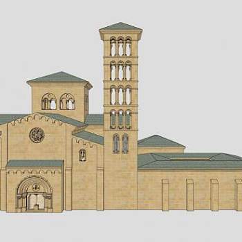 古典欧式教会堂SU模型下载_sketchup草图大师SKP模型