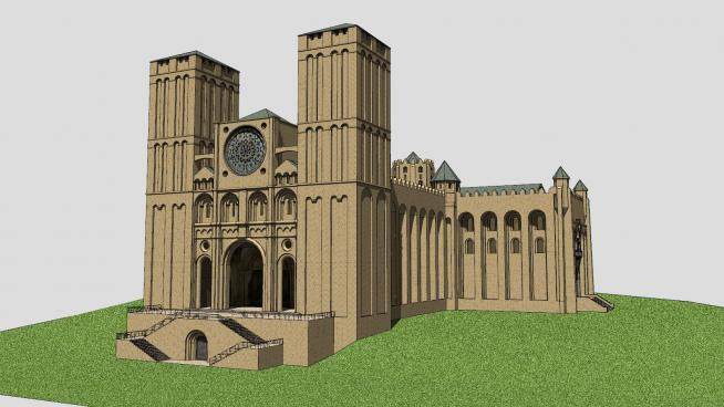欧式罗马教会堂SU模型下载_sketchup草图大师SKP模型