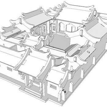 北京四合院建筑SU模型下载_sketchup草图大师SKP模型