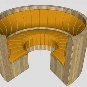 圆形沙发su模型下载_sketchup草图大师SKP模型