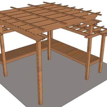 庭院廊架su模型下载_sketchup草图大师SKP模型