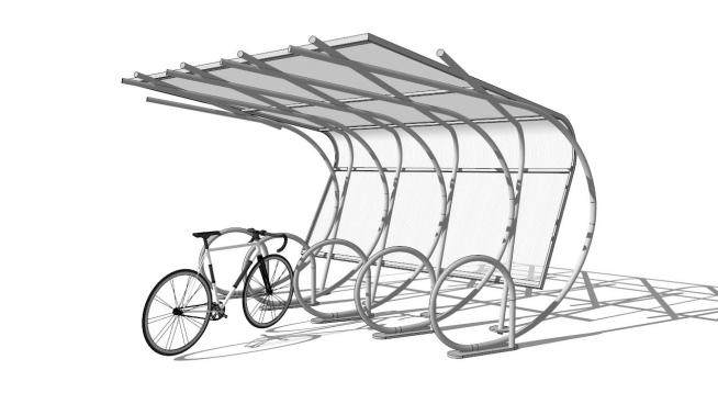 自行车雨棚su模型下载_sketchup草图大师SKP模型
