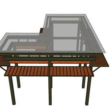 现代景观长廊SU模型下载_sketchup草图大师SKP模型