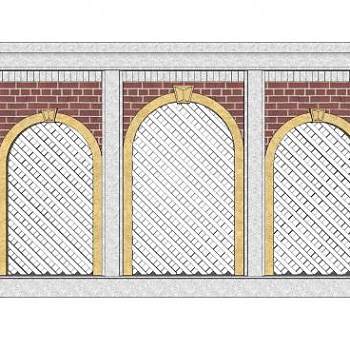 简欧景观墙设计SU模型下载_sketchup草图大师SKP模型