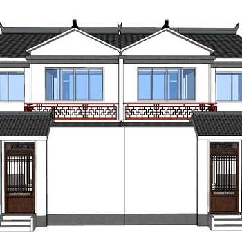 农村自建别墅su模型下载_sketchup草图大师SKP模型