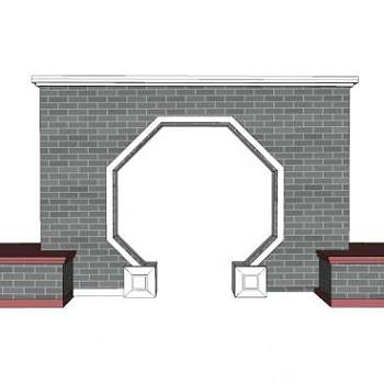 中式八角门SU模型下载_sketchup草图大师SKP模型