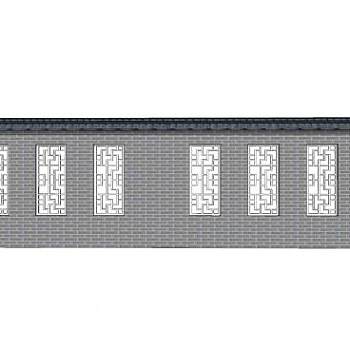 中式花窗院墙SU模型下载_sketchup草图大师SKP模型