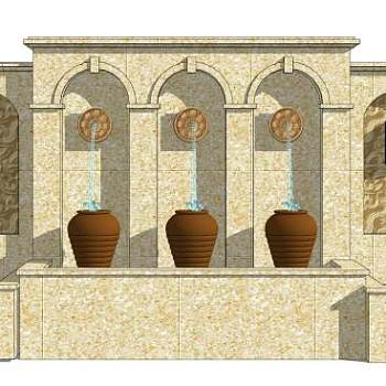 陶罐流水su模型下载_sketchup草图大师SKP模型