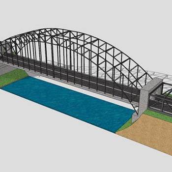 现代公路大桥SU模型下载_sketchup草图大师SKP模型