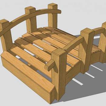自然风小木桥SU模型下载_sketchup草图大师SKP模型
