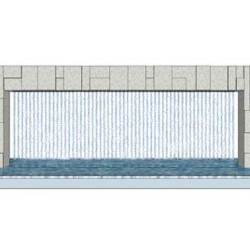 墙面水景su模型下载_sketchup草图大师SKP模型