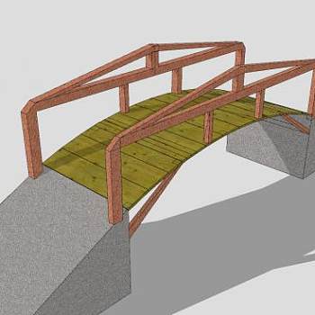 简易自然风木桥SU模型下载_sketchup草图大师SKP模型