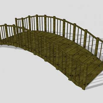 自然风原木拱桥SU模型下载_sketchup草图大师SKP模型