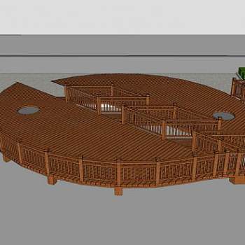 中式观景台SU模型下载_sketchup草图大师SKP模型