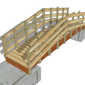 自然风公园木桥SU模型下载_sketchup草图大师SKP模型