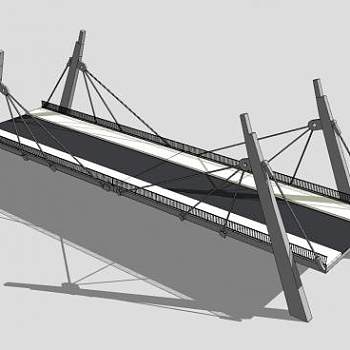 现代斜拉大桥SU模型下载_sketchup草图大师SKP模型