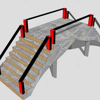 现代石桥SU模型下载_sketchup草图大师SKP模型