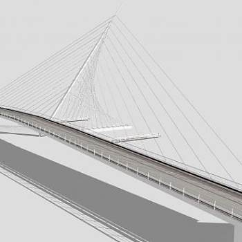 现代公路斜拉大桥SU模型下载_sketchup草图大师SKP模型