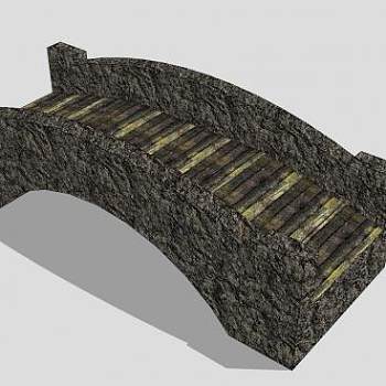 自然风石拱桥SU模型下载_sketchup草图大师SKP模型