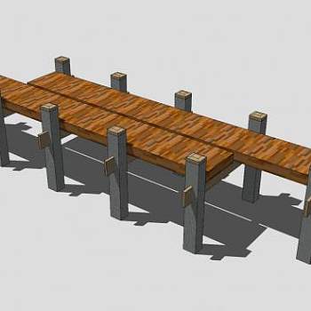 自然风简易栈道SU模型下载_sketchup草图大师SKP模型