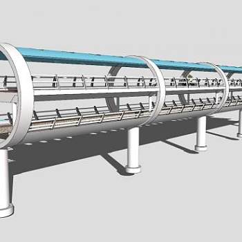 现代过街天桥设计SU模型下载_sketchup草图大师SKP模型