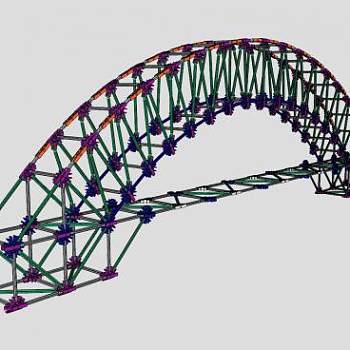 现代桁架拱桥SU模型下载_sketchup草图大师SKP模型