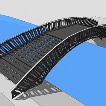 现代人形拱桥SU模型下载_sketchup草图大师SKP模型