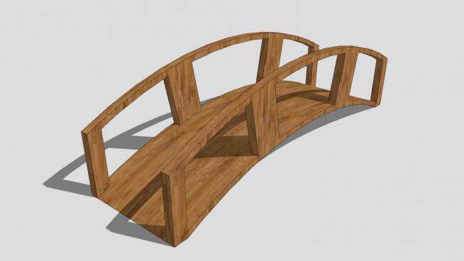木拱桥设计SU模型下载_sketchup草图大师SKP模型