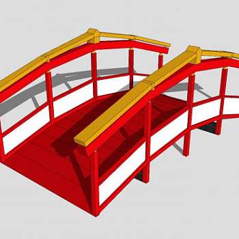 现代木拱桥SU模型下载_sketchup草图大师SKP模型