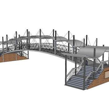 现代人行天桥SU模型下载_sketchup草图大师SKP模型