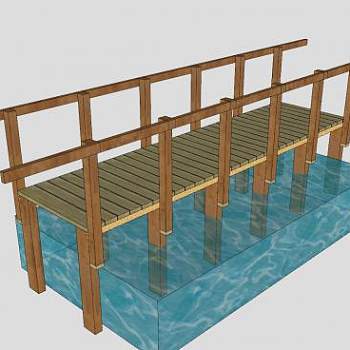 木桥栈道SU模型下载_sketchup草图大师SKP模型