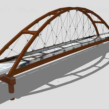 现代组合体系桥SU模型下载_sketchup草图大师SKP模型