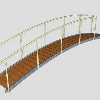 现代窄桥SU模型下载_sketchup草图大师SKP模型