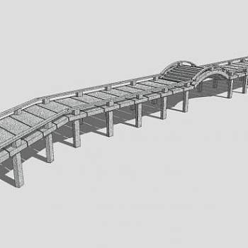 自然风园林石桥SU模型下载_sketchup草图大师SKP模型