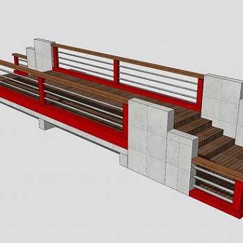 现代木桥设计SU模型下载_sketchup草图大师SKP模型