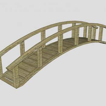 公园木拱桥SU模型下载_sketchup草图大师SKP模型